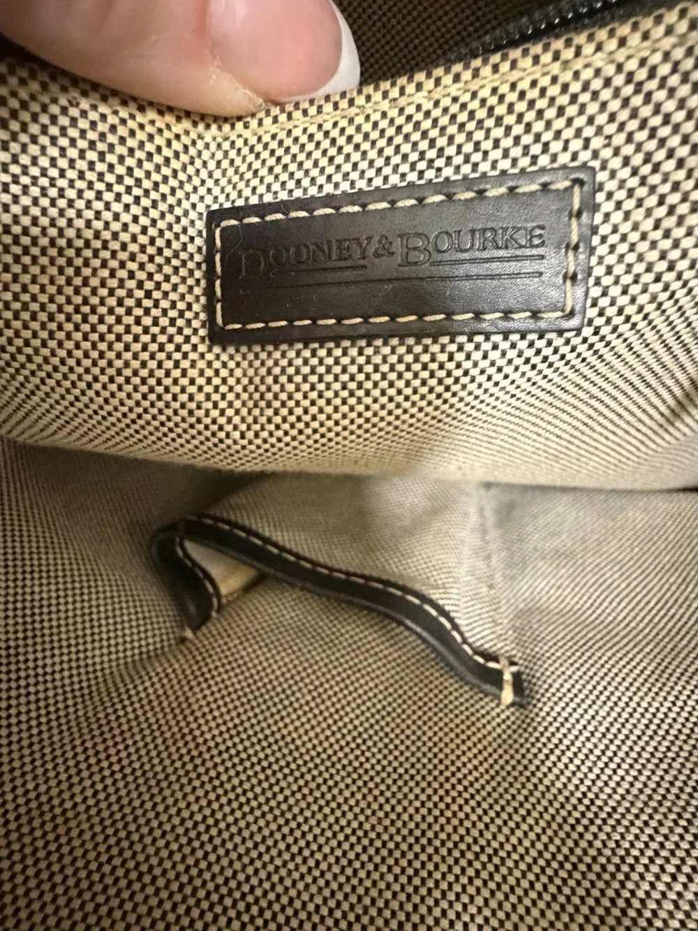 Dooney & Bourke black and grey Monogram Shoulder Bag with Black Strap